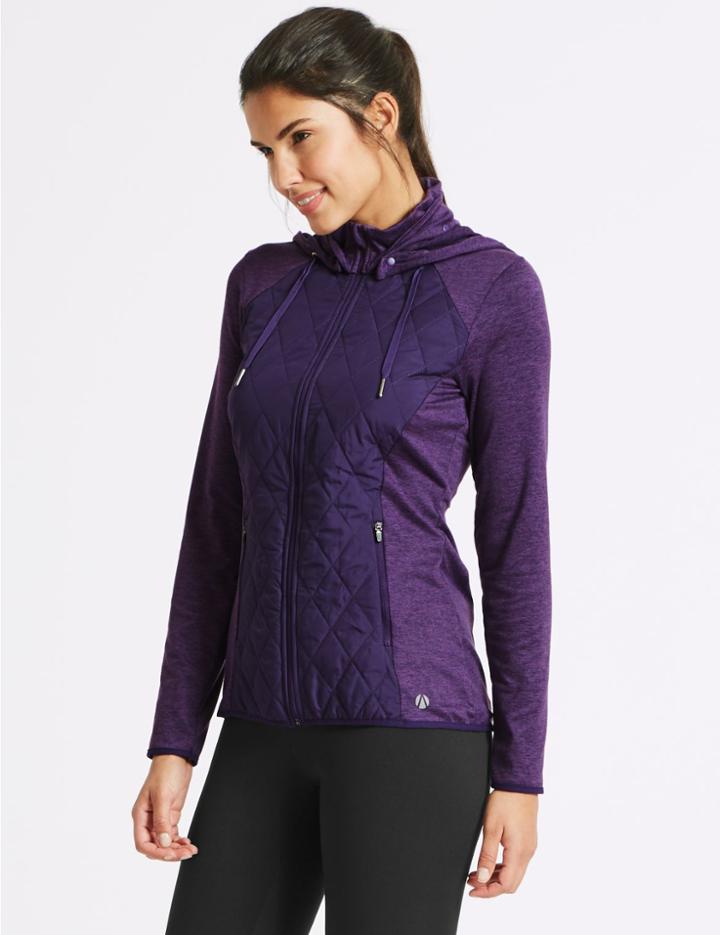 Marks & Spencer Quick Dry Long Sleeve Quilted Jacket Grape
