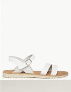 Marks & Spencer Leather Asymmetric Two Band Sandals White