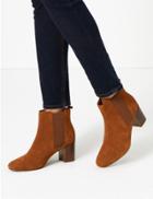Marks & Spencer Suede Almond Toe Ankle Boots