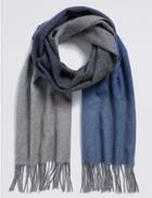 Marks & Spencer Ombre Extra Fine Wool Scarf Grey Mix