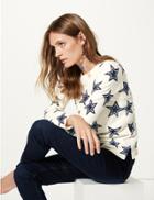 Marks & Spencer Cashmilon&trade; Star Print Round Neck Jumper Cream Mix