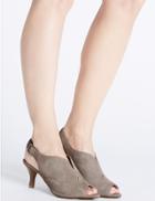 Marks & Spencer Suede Stiletto High Vamp Sandals Light Grey