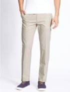 Marks & Spencer Straight Fit Pure Cotton Chinos Light Stone