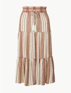 Marks & Spencer Striped Fit & Flare Midi Skirt Natural Mix