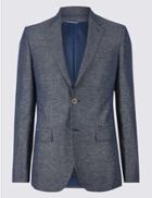 Marks & Spencer Cotton Rich Tailored Fit Jacket Indigo