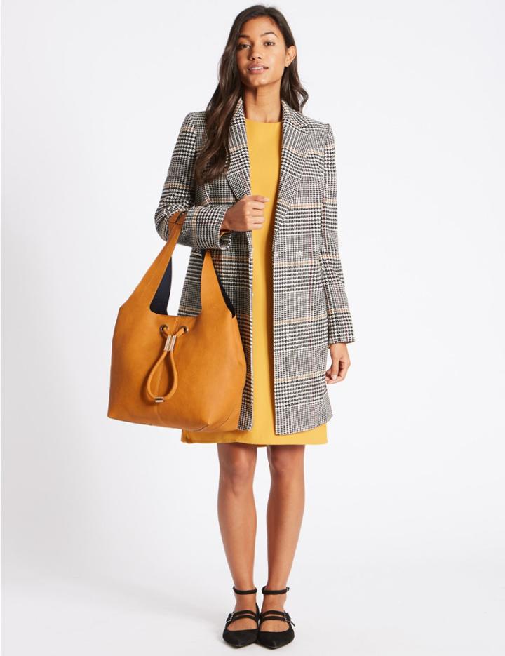 Marks & Spencer Faux Leather Hobo Bag Ochre