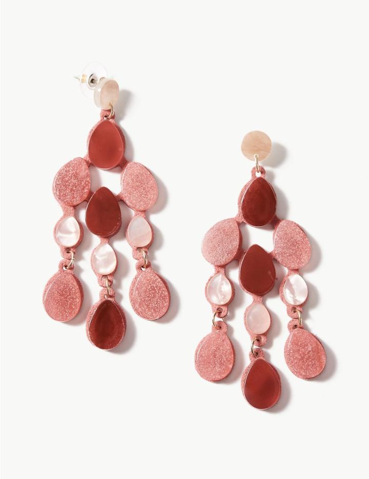 Marks & Spencer Rain Shower Drop Earrings Coral