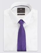 Marks & Spencer Pure Silk Spotted Textured Tie Grape
