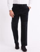 Marks & Spencer Tailored Fit Corduroy Trousers With Stretch Navy
