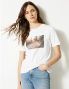 Marks & Spencer Pure Cotton Forest Straight Fit T-shirt White Mix