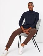 Marks & Spencer Pure Cashmere Relaxed Fit Cable Knit Jumper