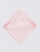 Marks & Spencer Pure Silk Open Swirl Floral Pocket Square Pink Mix