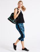 Marks & Spencer Tropical Print Cropped Leggings Teal Mix