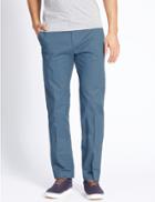 Marks & Spencer Straight Fit Pure Cotton Chinos Blue