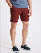 Marks & Spencer Pure Cotton Textured Shorts Dark Red