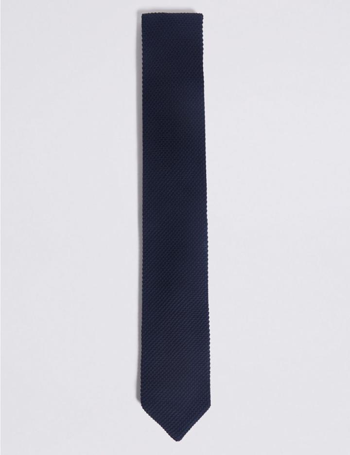 Marks & Spencer Wide Knitted Tie Navy