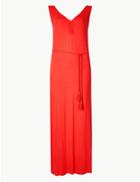 Marks & Spencer Ruched Front Slip Maxi Dress Flame