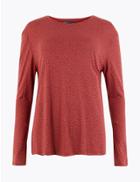 Marks & Spencer Polka Dot Long Sleeve Top Red Mix