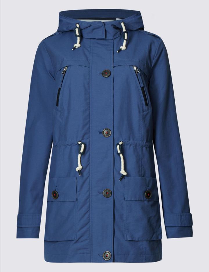 Marks & Spencer Hooded Anorak With Stormwear&trade; Blue