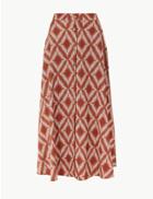 Marks & Spencer Printed Button Detailed A-line Maxi Skirt Bronze Mix