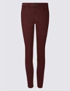 Marks & Spencer Mid Rise Super Skinny Jeans Burgundy