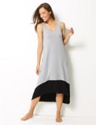 Marks & Spencer Striped Round Neck T-shirt Dress Grey Mix