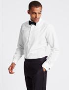 Marks & Spencer Cotton Blend Tailored Fit Dinner Shirt White