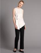 Marks & Spencer Snap Side Straight Leg Trousers Black