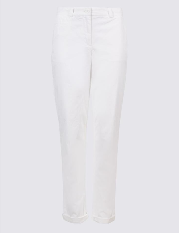 Marks & Spencer Pure Cotton Tapered Chinos Soft White