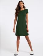 Marks & Spencer Short Sleeve Swing Dress Green