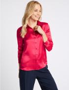 Marks & Spencer Pure Silk Long Sleeve Shirt Pink