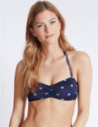 Marks & Spencer Spotted Bandeau Bikini Top Navy Mix