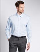 Marks & Spencer 2in Shorter Non-iron Regular Fit Shirt Sky