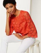 Marks & Spencer Lace Shell Top Mango