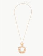 Marks & Spencer Double Ring Pendant Necklace Coral Mix