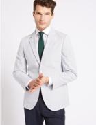 Marks & Spencer Pure Cotton Tailored Fit Jacket White/navy