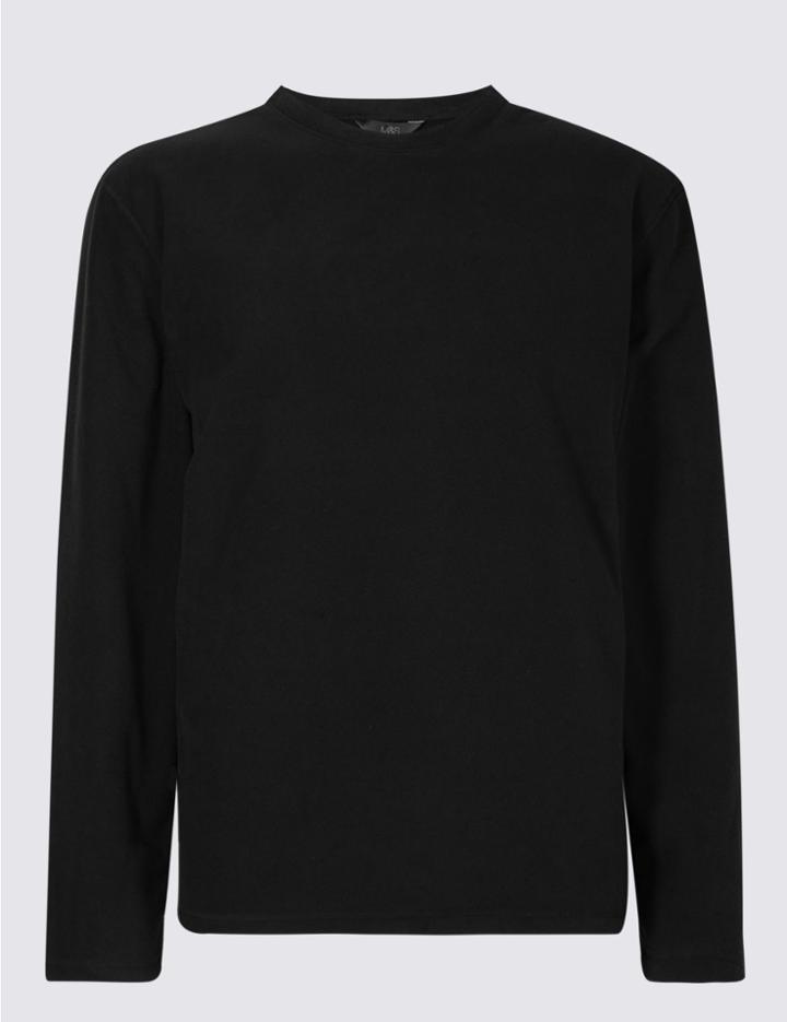 Marks & Spencer Crew Neck Fleece Top Black