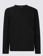 Marks & Spencer Crew Neck Fleece Top Black