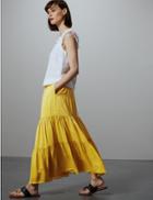 Marks & Spencer Gathered Tiered Maxi Skirt Light Citrus