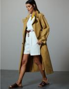 Marks & Spencer Double Breasted Trench Coat Light Citrus