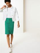 Marks & Spencer Pure Cotton Chino Skirt Emerald