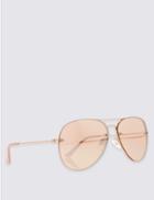 Marks & Spencer Refined Aviator Sunglasses Pink