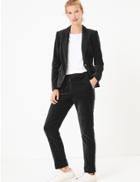 Marks & Spencer Mia Velvet Slim Ankle Grazer Trousers Black