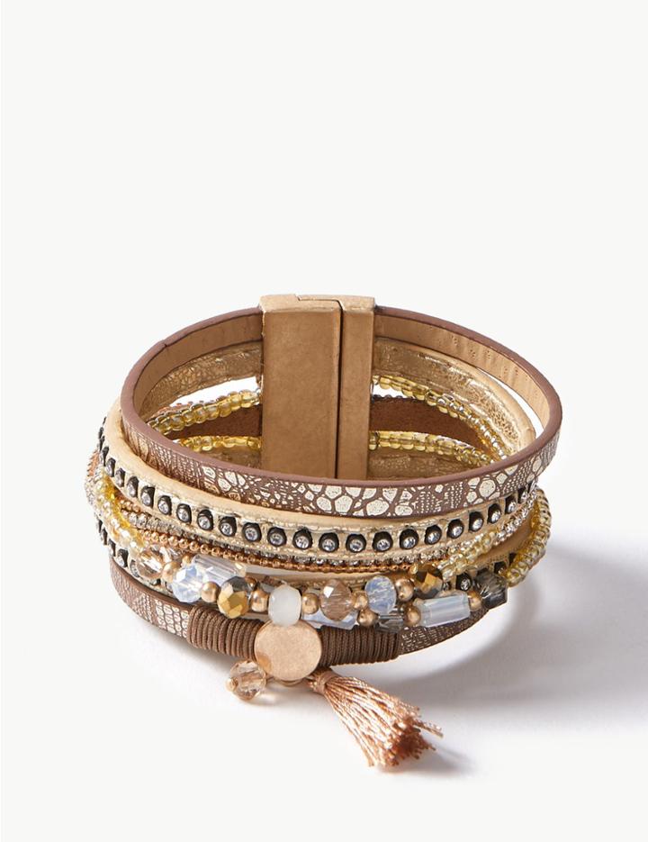 Marks & Spencer Wrap Bracelet Brown Mix