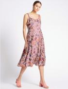 Marks & Spencer Floral Print Fuller Bust Slip Dress Pale Pink Mix