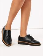 Marks & Spencer Flatform Brogue Shoes Black