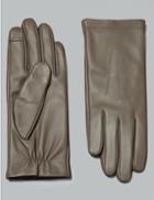 Marks & Spencer Touch Screen Leather Stitch Detail Gloves Grey