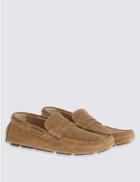 Marks & Spencer Suede Driver Slip-on Shoes Tan