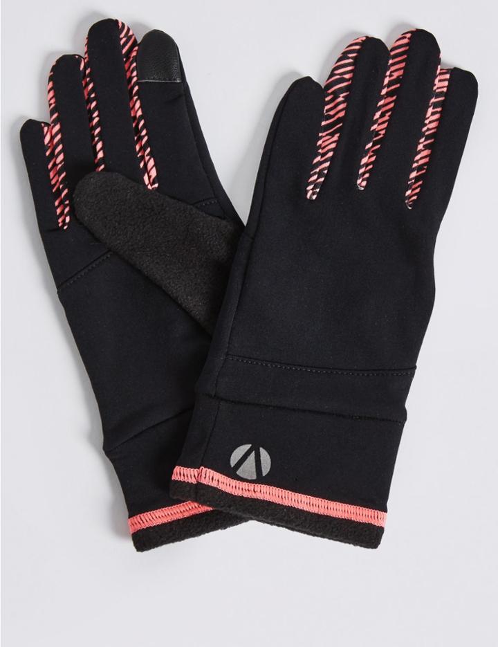 Marks & Spencer Printed Running Gloves Black Mix