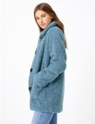 Marks & Spencer Faux Fur Textured Coat Teal